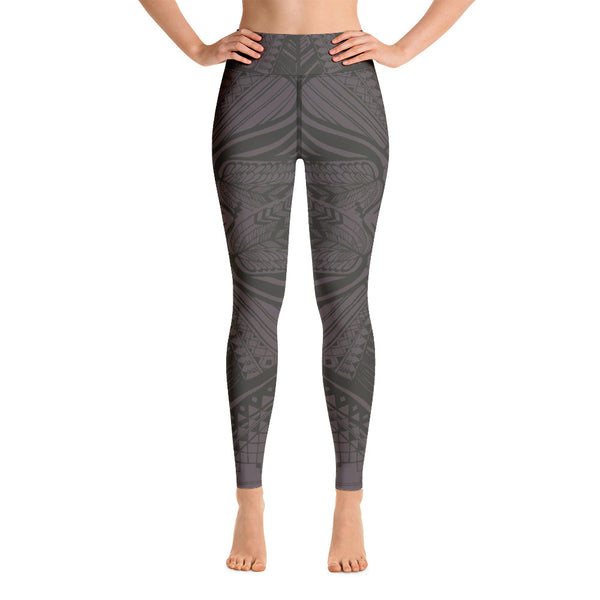 Grey & Khaki Papillon Yoga Leggings