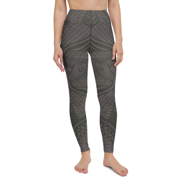 Grey & Khaki Papillon Yoga Leggings