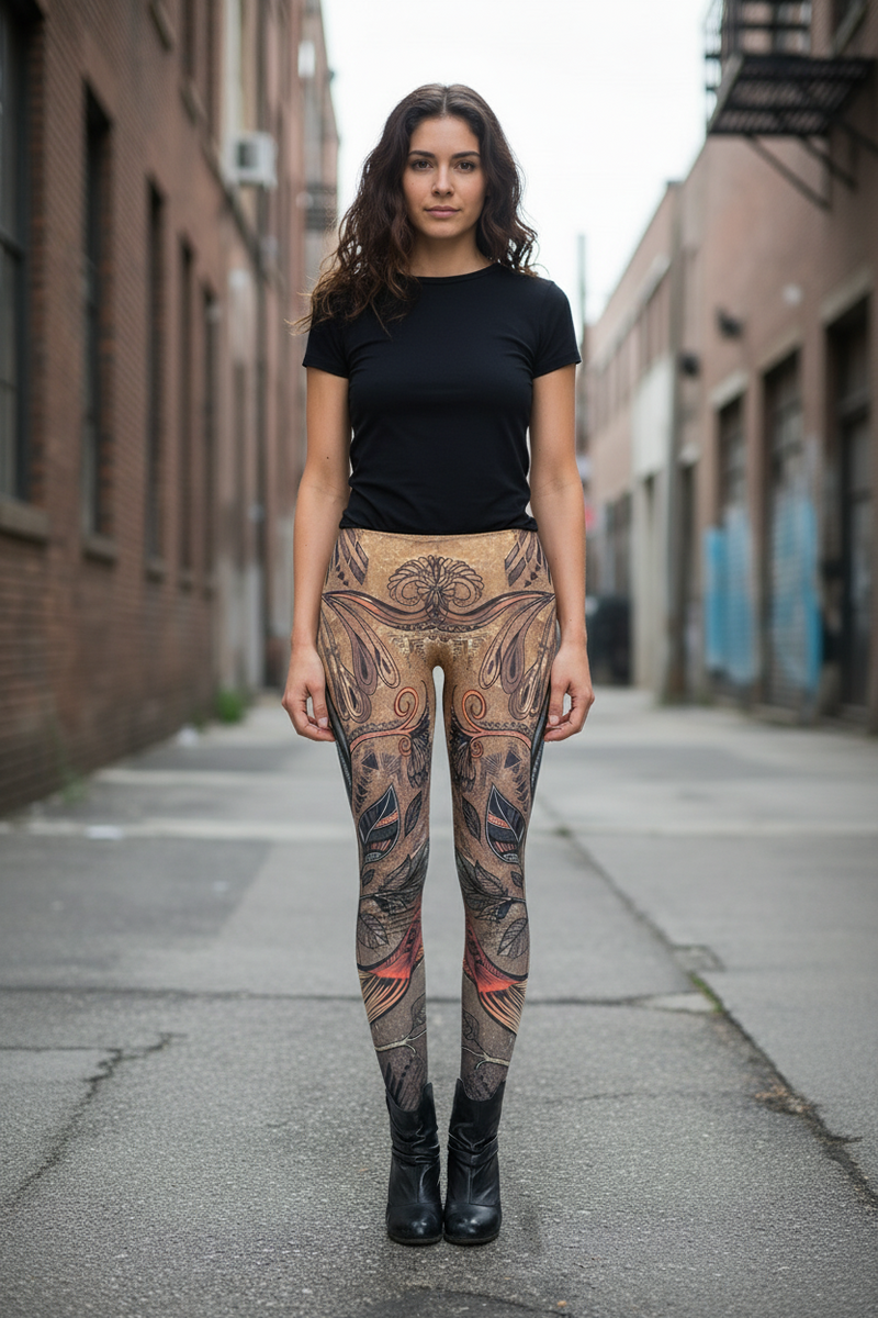 HIGH WAISTED LEGGINGS BIRD DESIGN