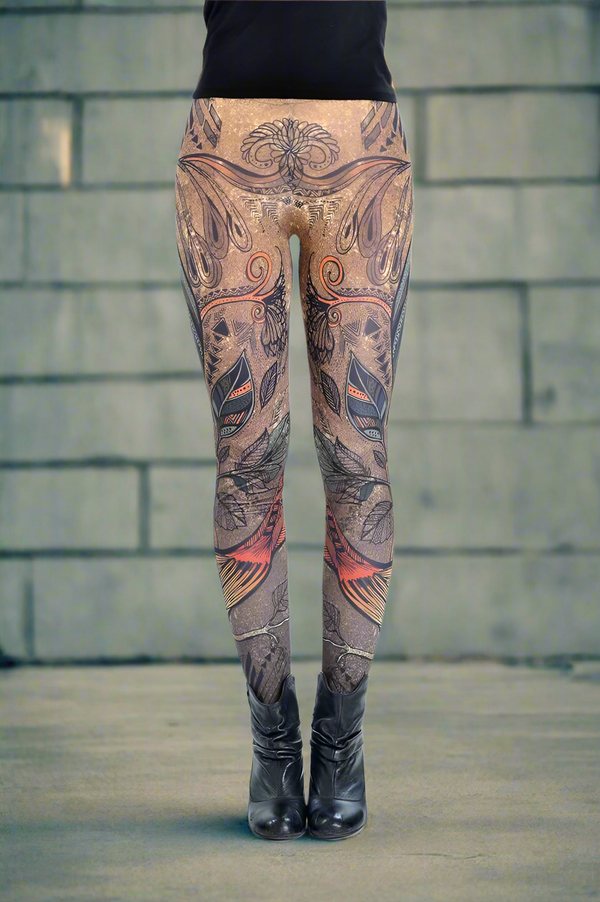 HIGH WAISTED LEGGINGS BIRD DESIGN