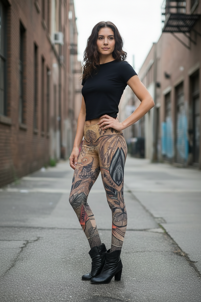 HIGH WAISTED LEGGINGS BIRD DESIGN