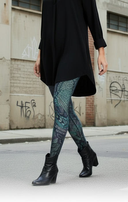 HIGH WAISTED PEACOCK LEGGINGS