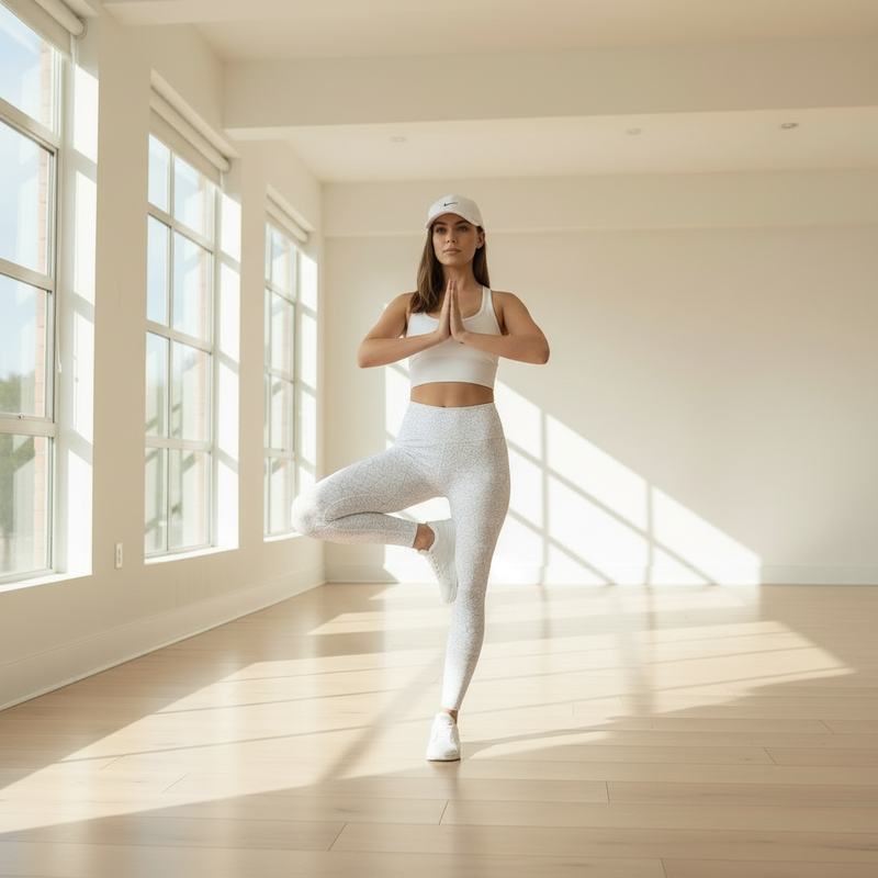 Leaf Light Brown & White Leggings