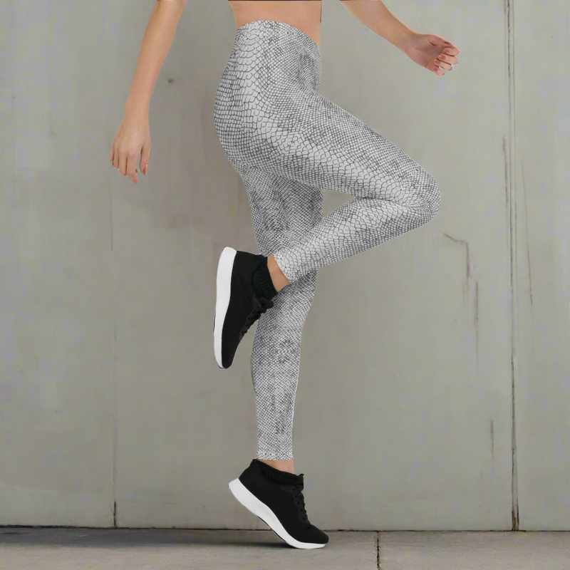 White Mamba Snake Leggings