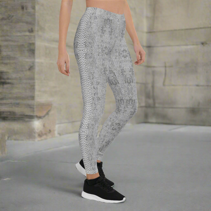 White Mamba Snake Leggings