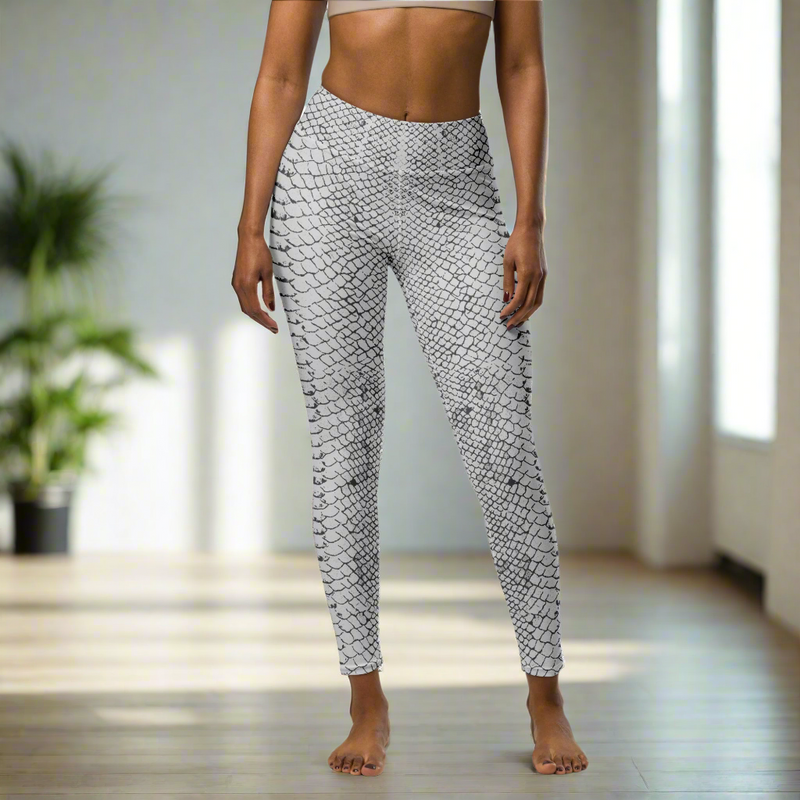 WHITE MAMBA SKIN Yoga Leggings