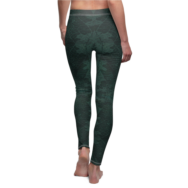 HIGH WAISTED GAYA Leggings Turquoise LEAF design