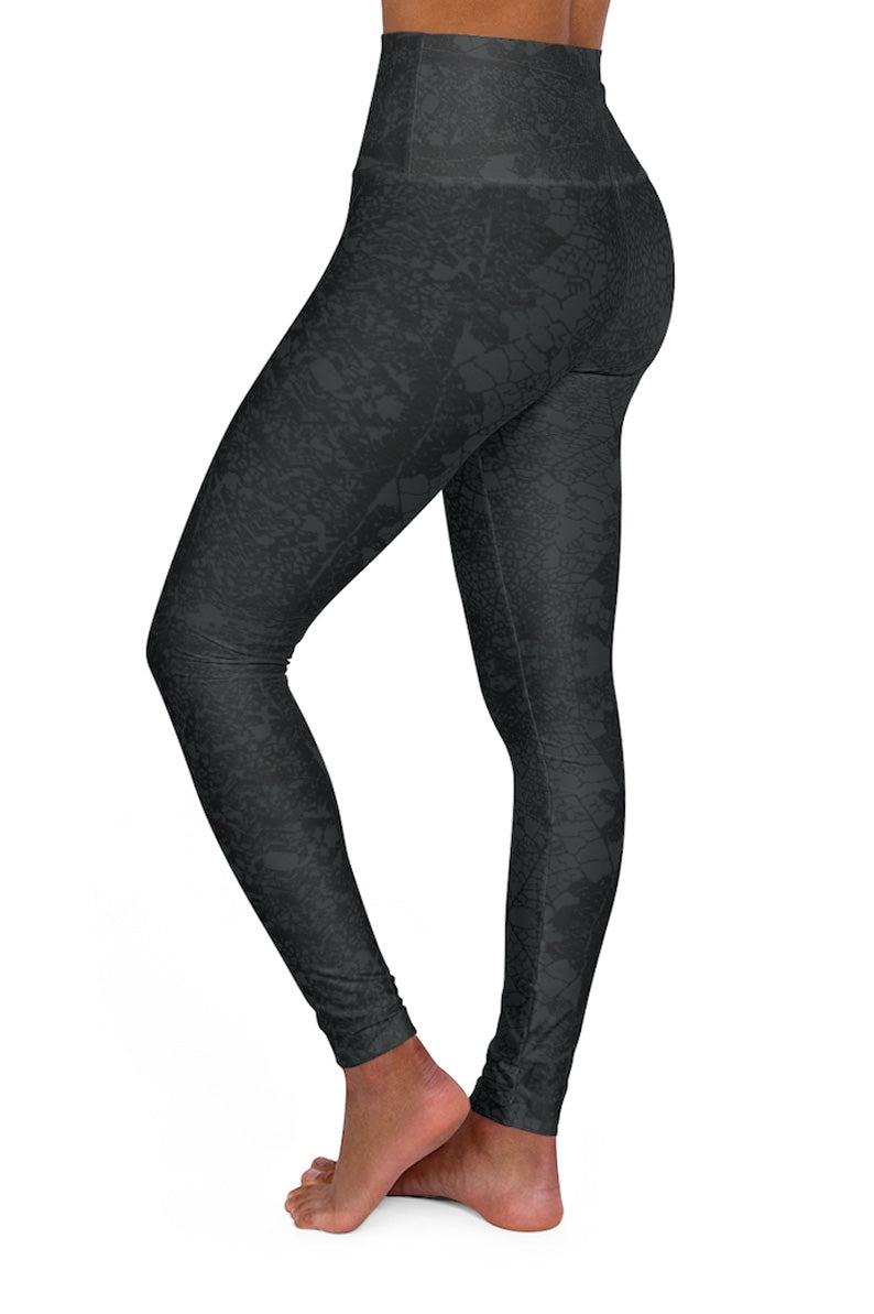 HIGH WAIST FUSION LEGGINGS BLACK LEOPARD PATTERN