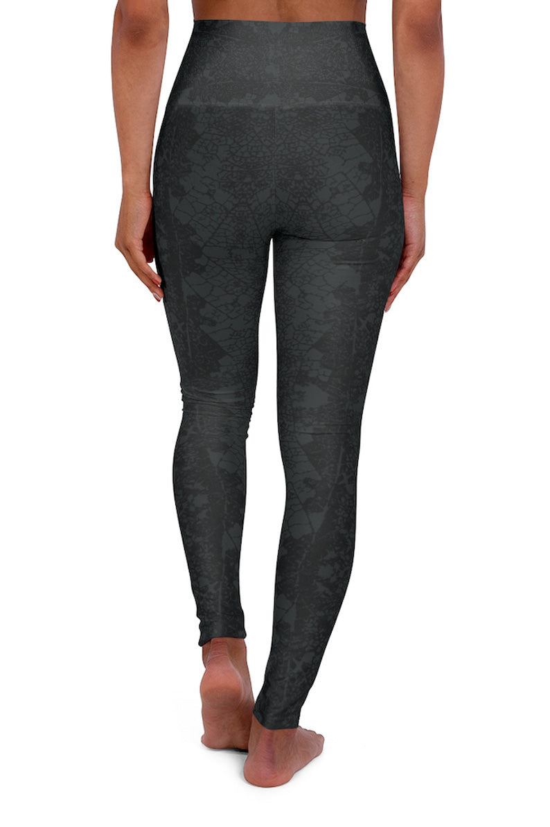 HIGH WAIST FUSION LEGGINGS BLACK LEOPARD PATTERN