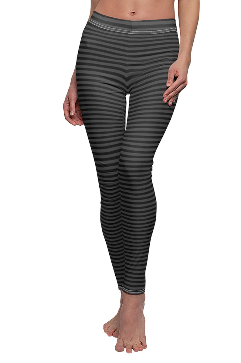 BLACK & GREY STRIPES YOGA Gaya Leggings