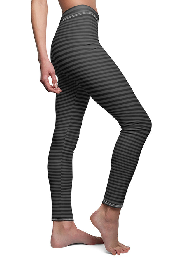 BLACK & GREY STRIPES YOGA Gaya Leggings