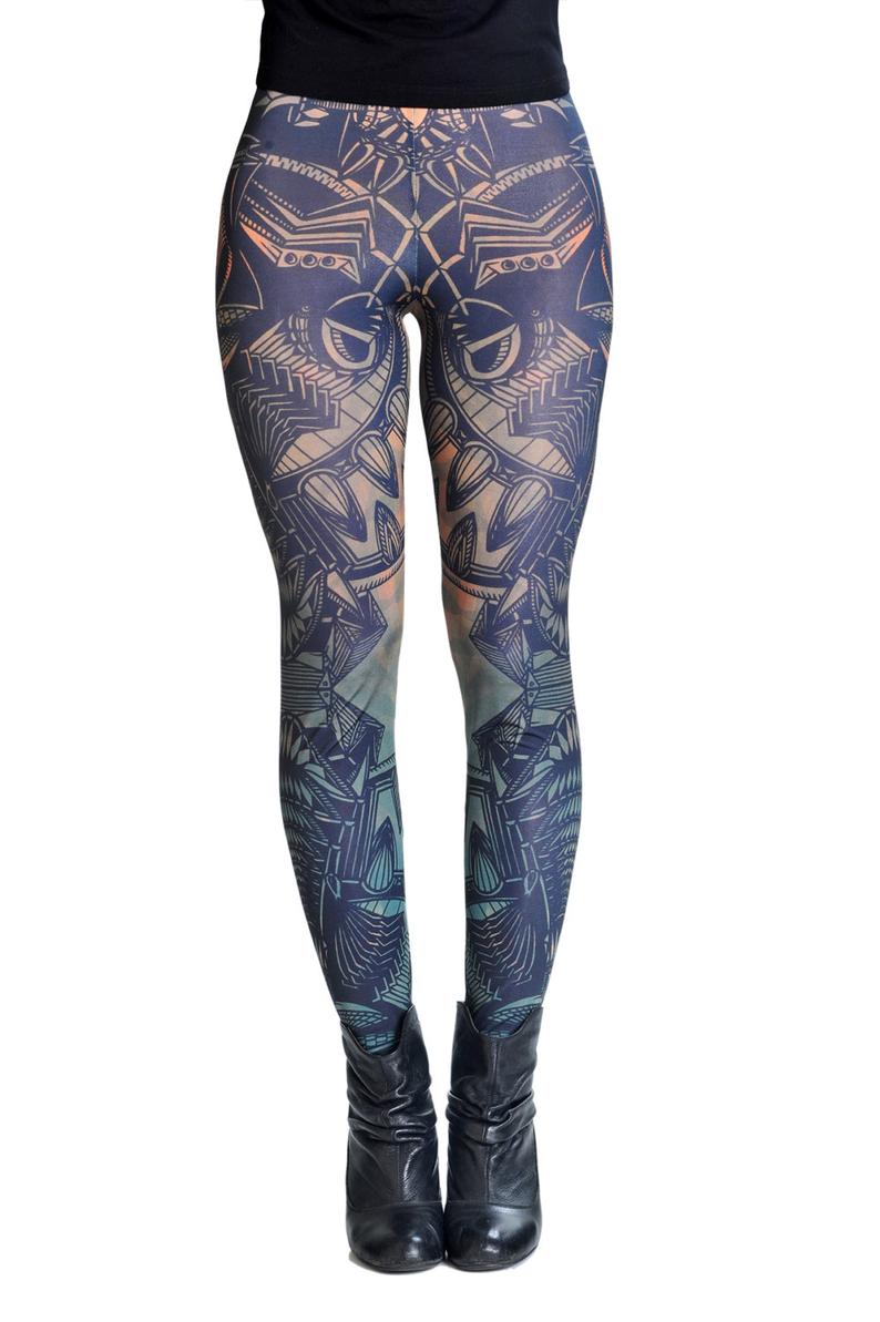 PRINTED HIGH WAISTED CARETA steampank LEGGINGS