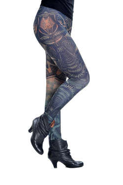 PRINTED HIGH WAISTED CARETA steampank LEGGINGS