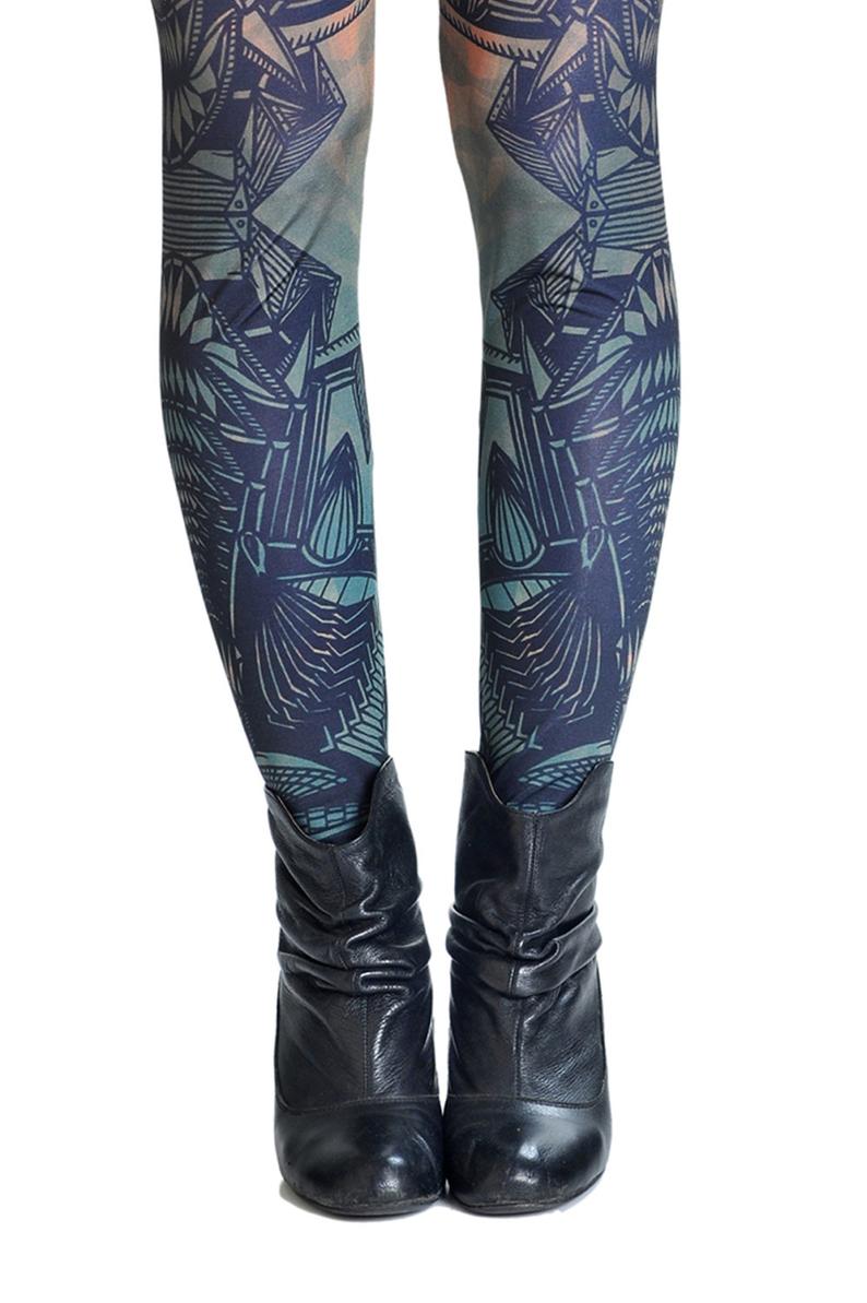 PRINTED HIGH WAISTED CARETA steampank LEGGINGS