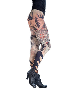 PRINTED HIGH WAISTED CARETA TATTOO LEGGINGS