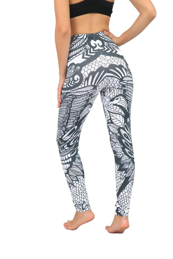 HIGH WAISTED BLACK & WHITE COTTON LEGGINGS