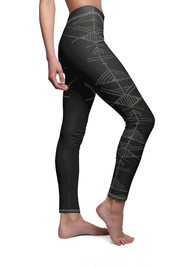 GAYA LEGGINGS BLACK TOTEM PRINT