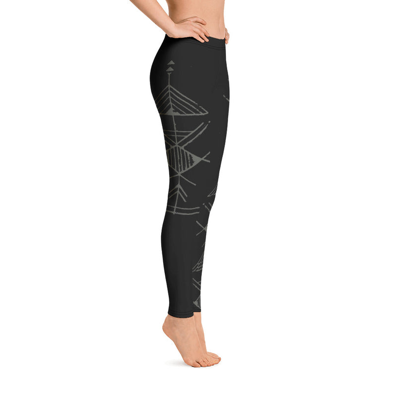 Black Totem Yoga Leggings