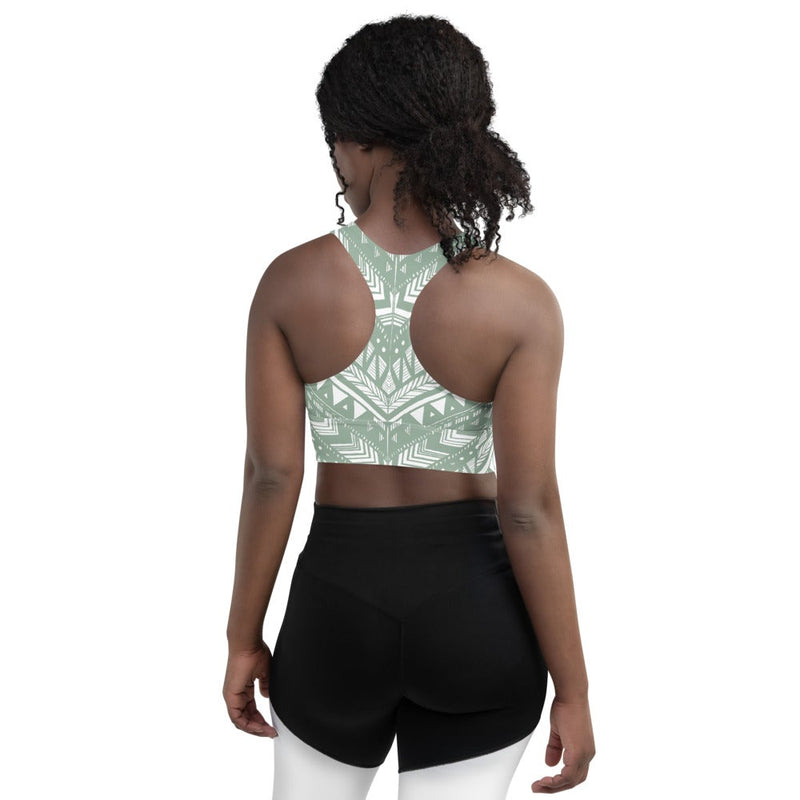 White & khaki Tribal Tattoo Yoga Top