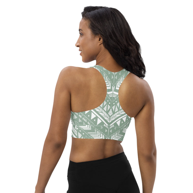 White & khaki Tribal Tattoo Yoga Top