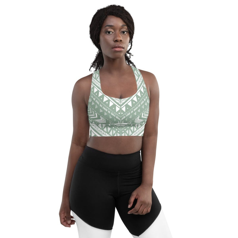 White & khaki Tribal Tattoo Yoga Top