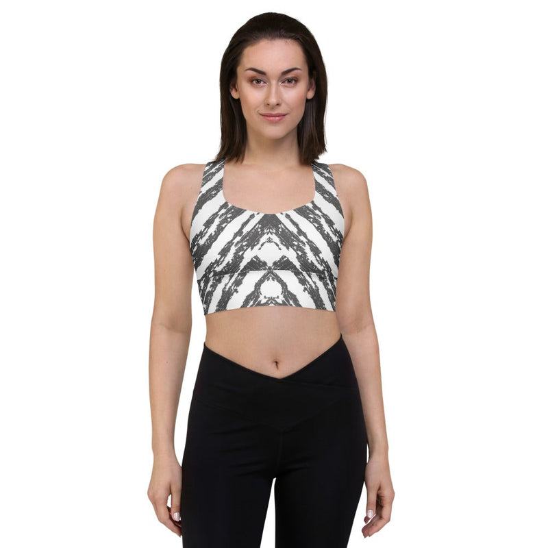 White V Abstract Yoga Top