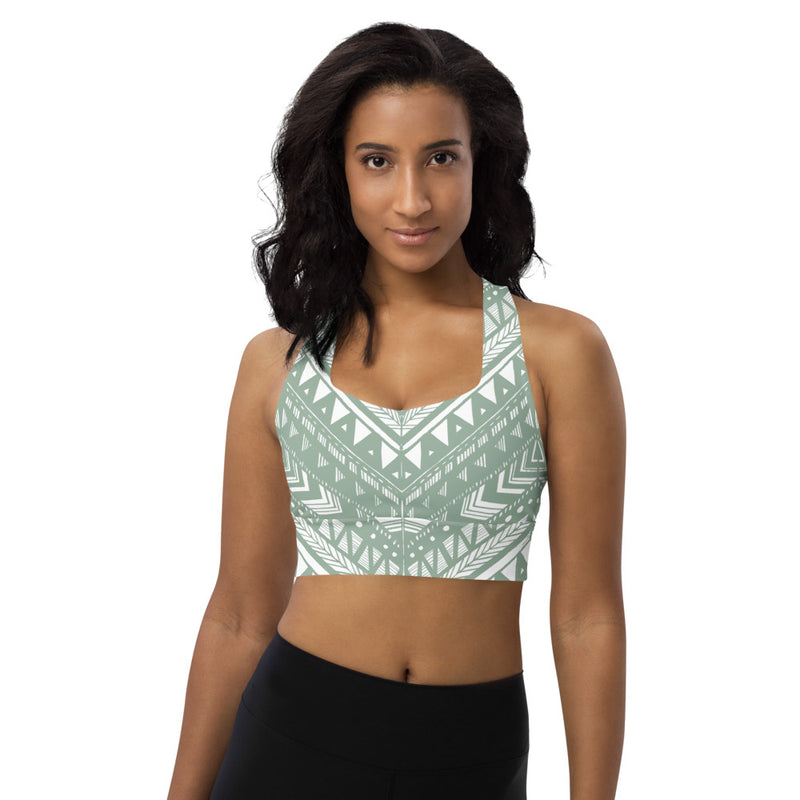 White & khaki Tribal Tattoo Yoga Top