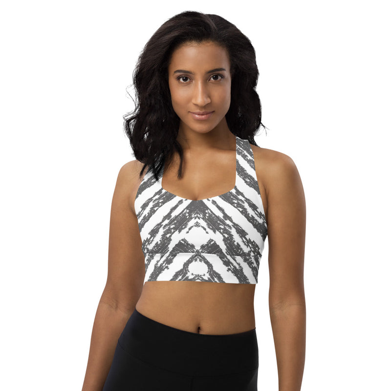 White V Abstract Yoga Top