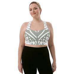 White & Khaki Butterfly Yoga Top