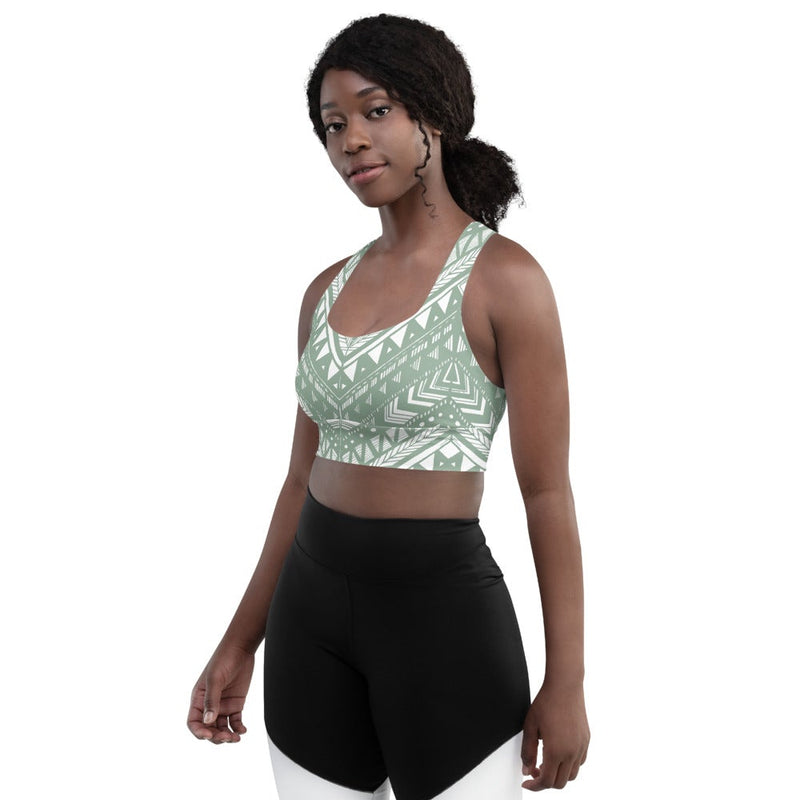 White & khaki Tribal Tattoo Yoga Top