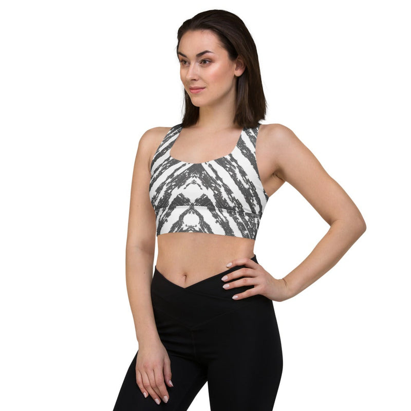 White V Abstract Yoga Top