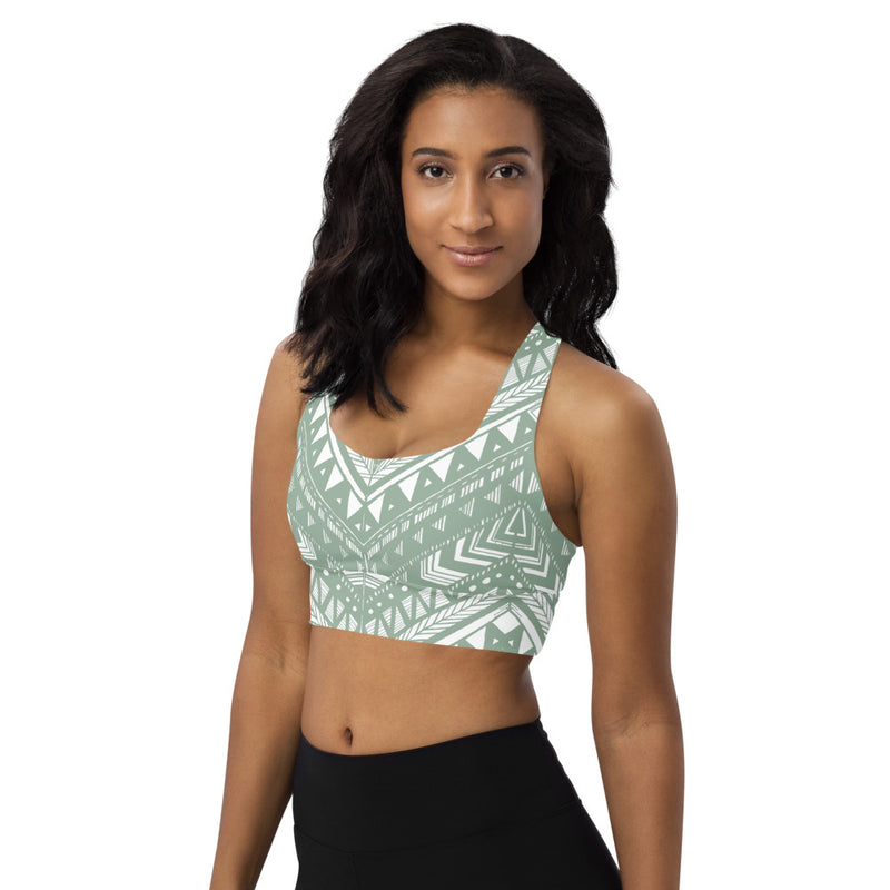 White & khaki Tribal Tattoo Yoga Top