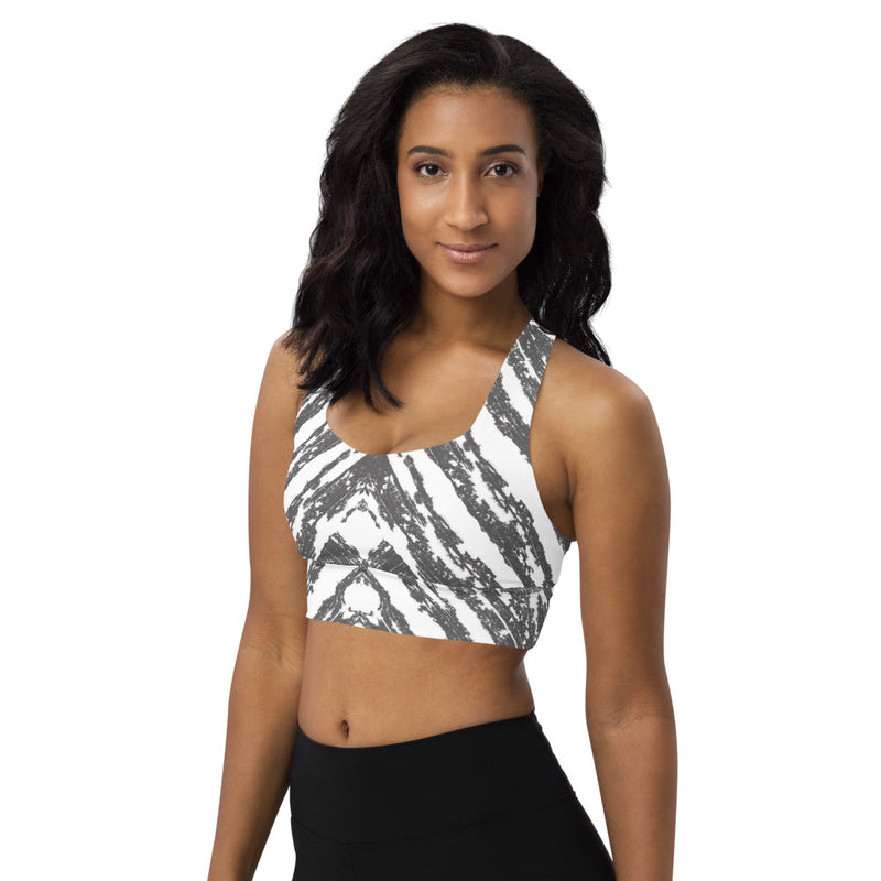 White V Abstract Yoga Top