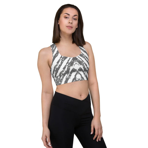 White V Abstract Yoga Top