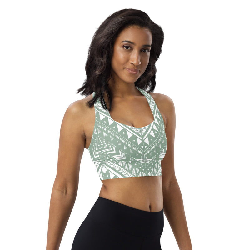 White & khaki Tribal Tattoo Yoga Top