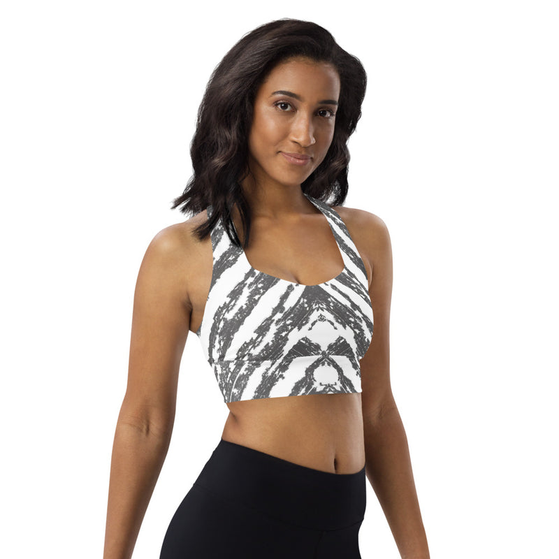 White V Abstract Yoga Top