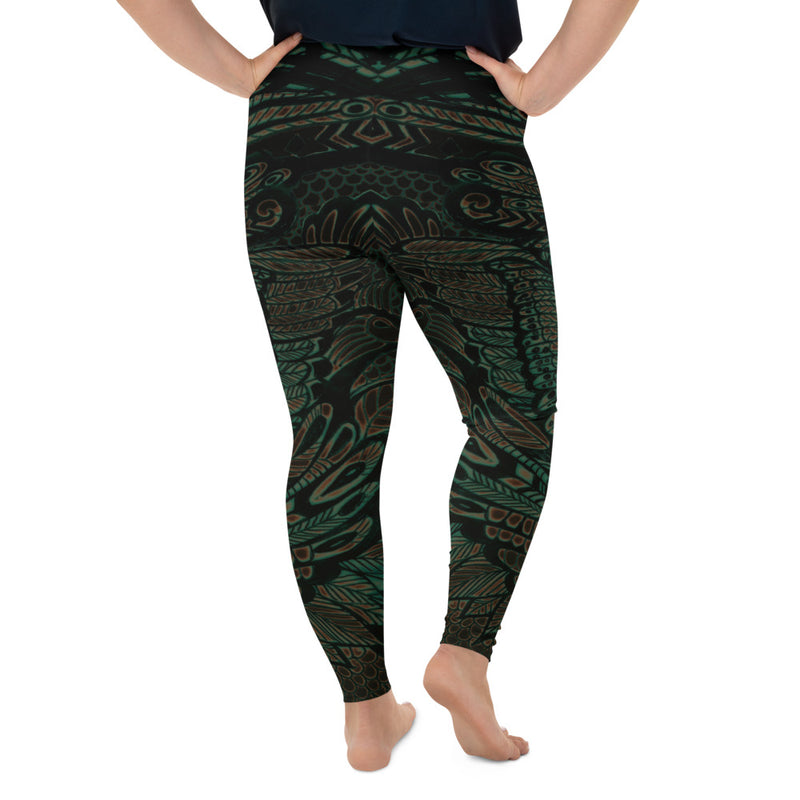 Stylish Plus Size Peacock yoga Leggings