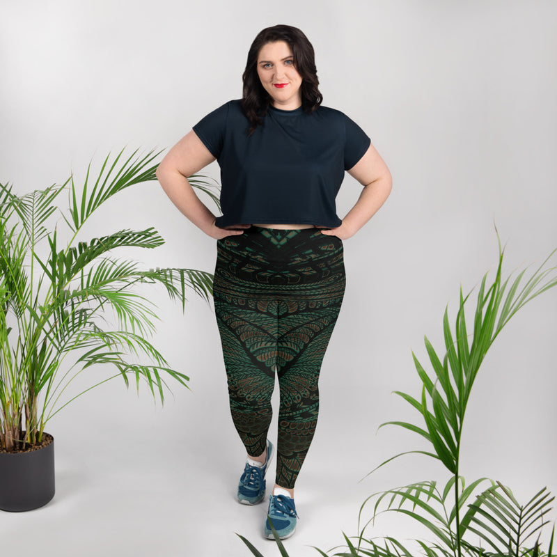 Stylish Plus Size Peacock yoga Leggings