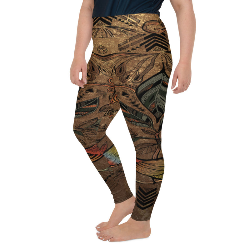 Stylish Plus Size Bird Leggings