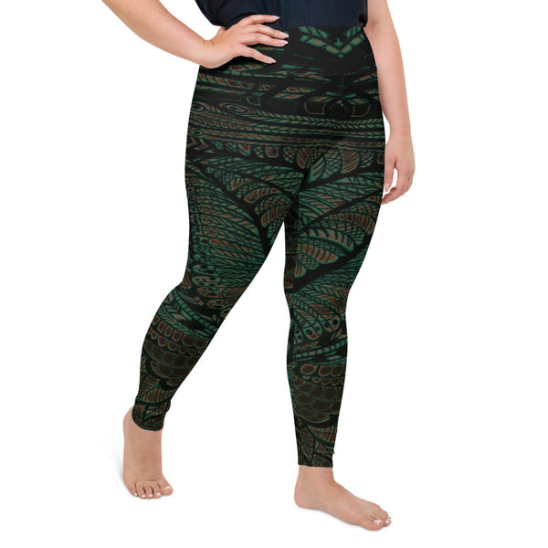 Stylish Plus Size Peacock yoga Leggings