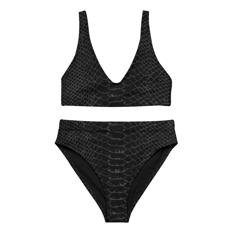 Recycled snake high-waisted bikini