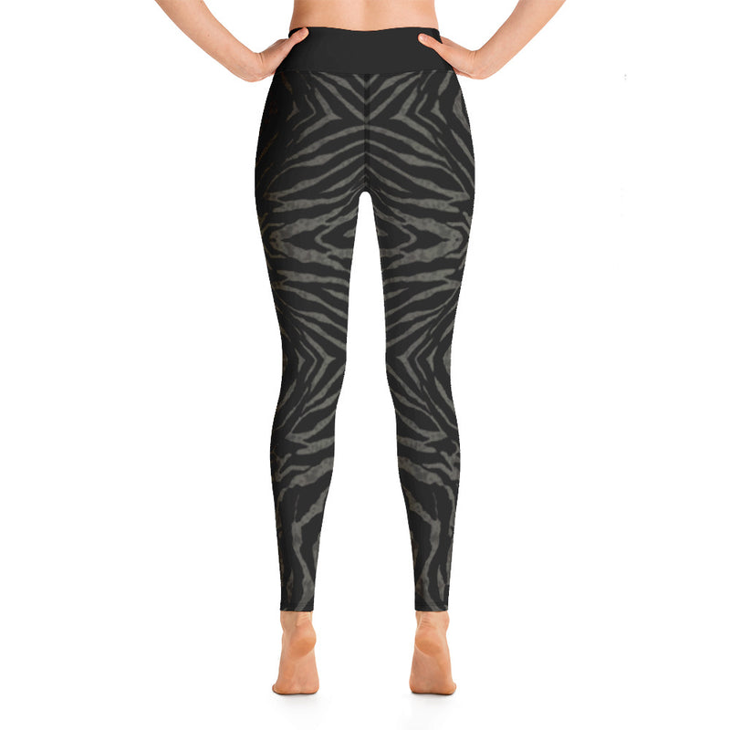 KHAKI BLACK ZEBRA Yoga Leggings