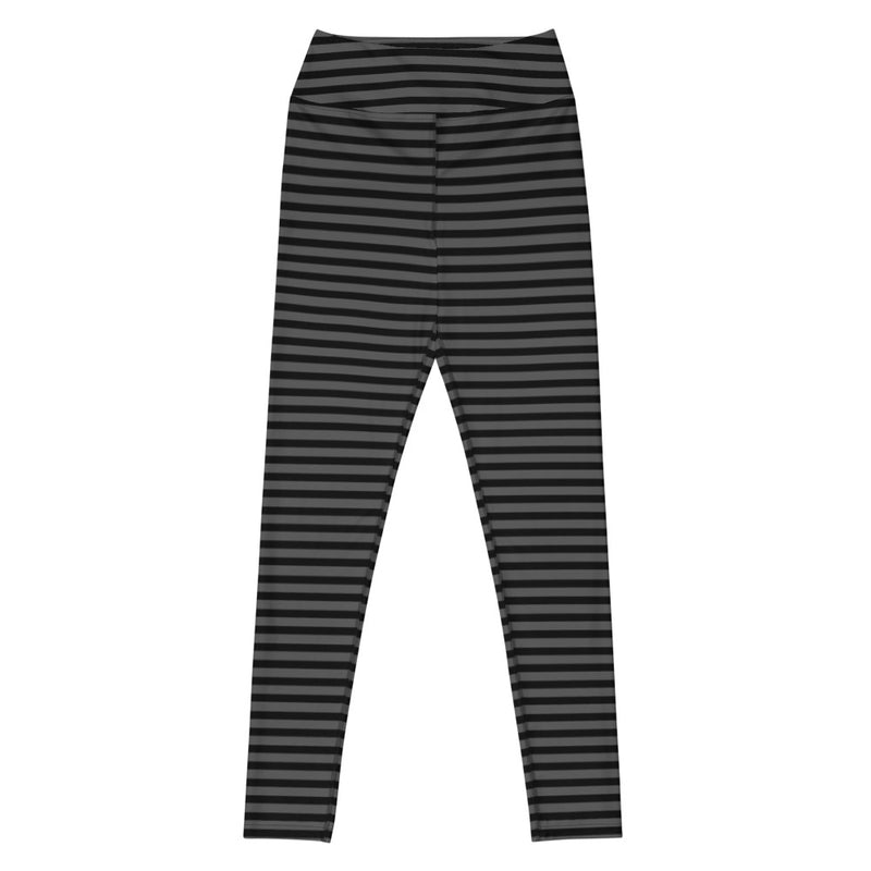 BLACK & GREY STRIPES YOGA LEGGINGS