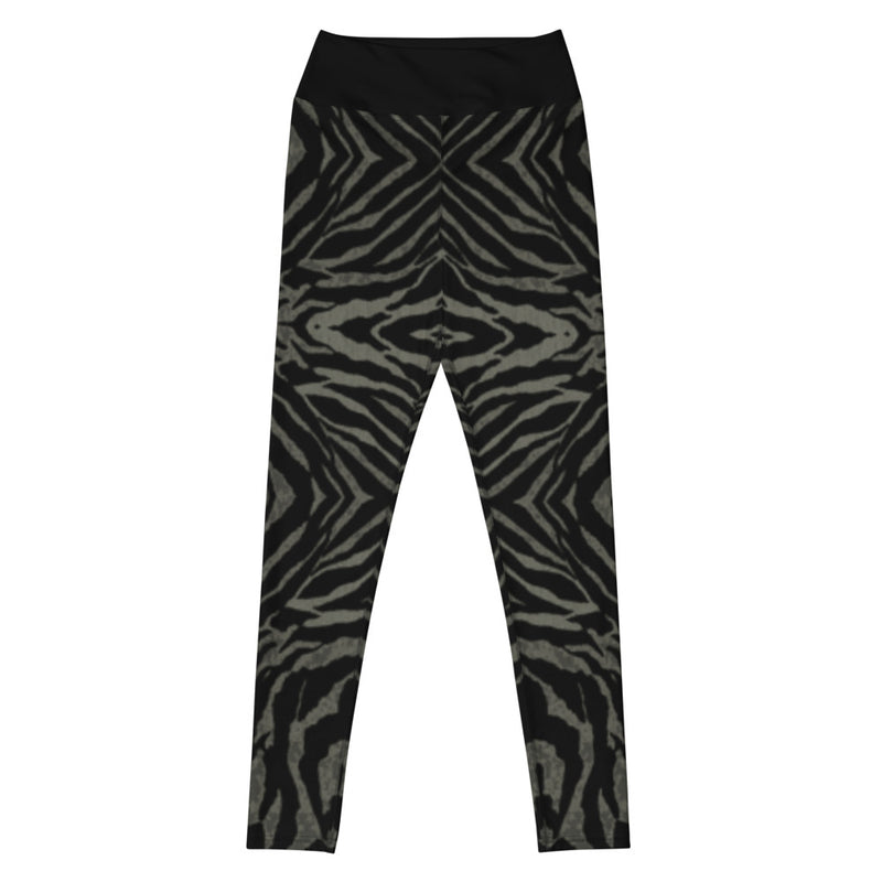 KHAKI BLACK ZEBRA Yoga Leggings