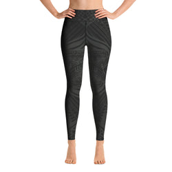 BLACK & KHAKI PAPILLON YOGA LEGGINGS