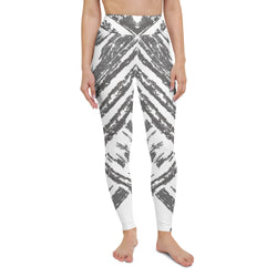 White Abstract V Yoga Leggings