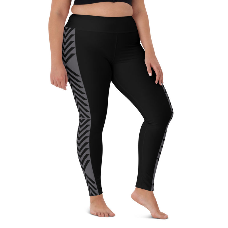 V Boho Black Yoga Leggings