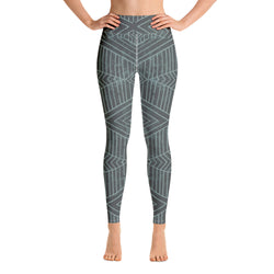 Stylish Grey Geometric GEO Yoga Leggings