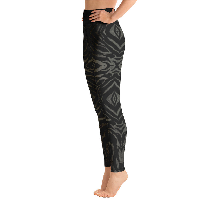 KHAKI BLACK ZEBRA Yoga Leggings