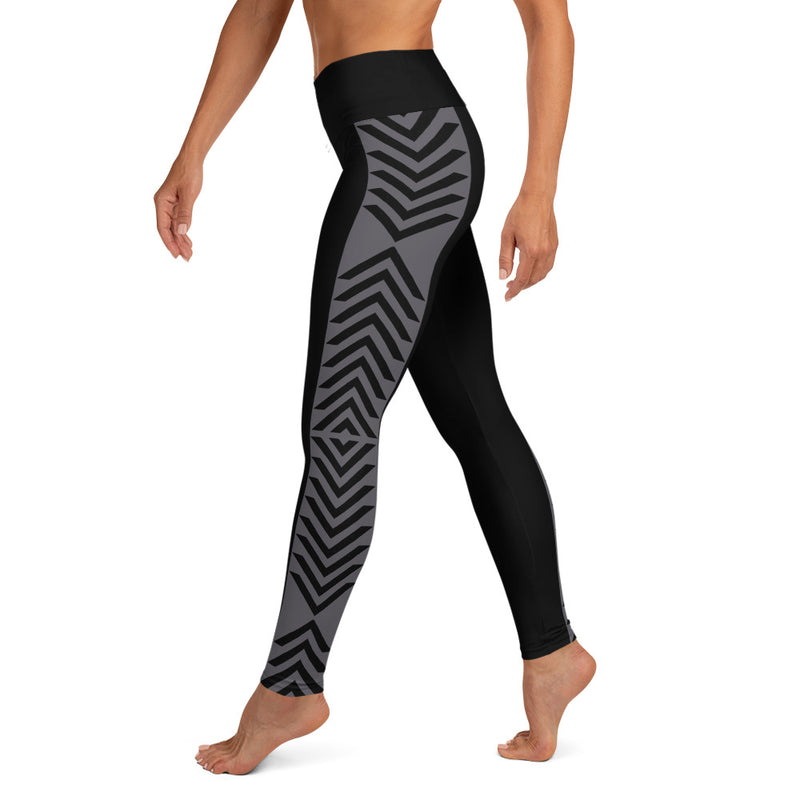 V Boho Black Yoga Leggings